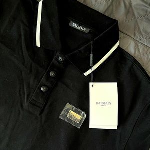 Balmain black Polo t shirt